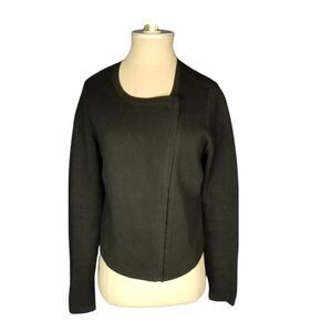 Ann Taylor Loft Black Zip Cardigan Size Small